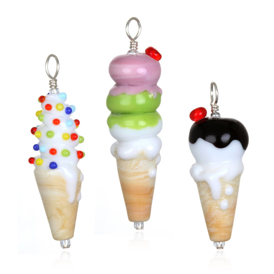 Glass Ice Cream Pendants