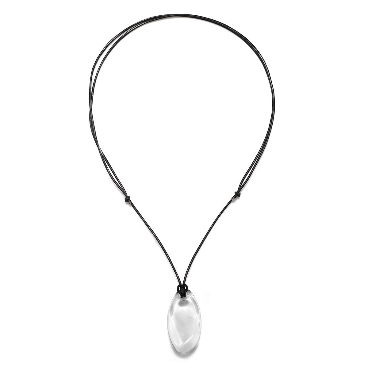 Glass Pebble Pendant Necklace