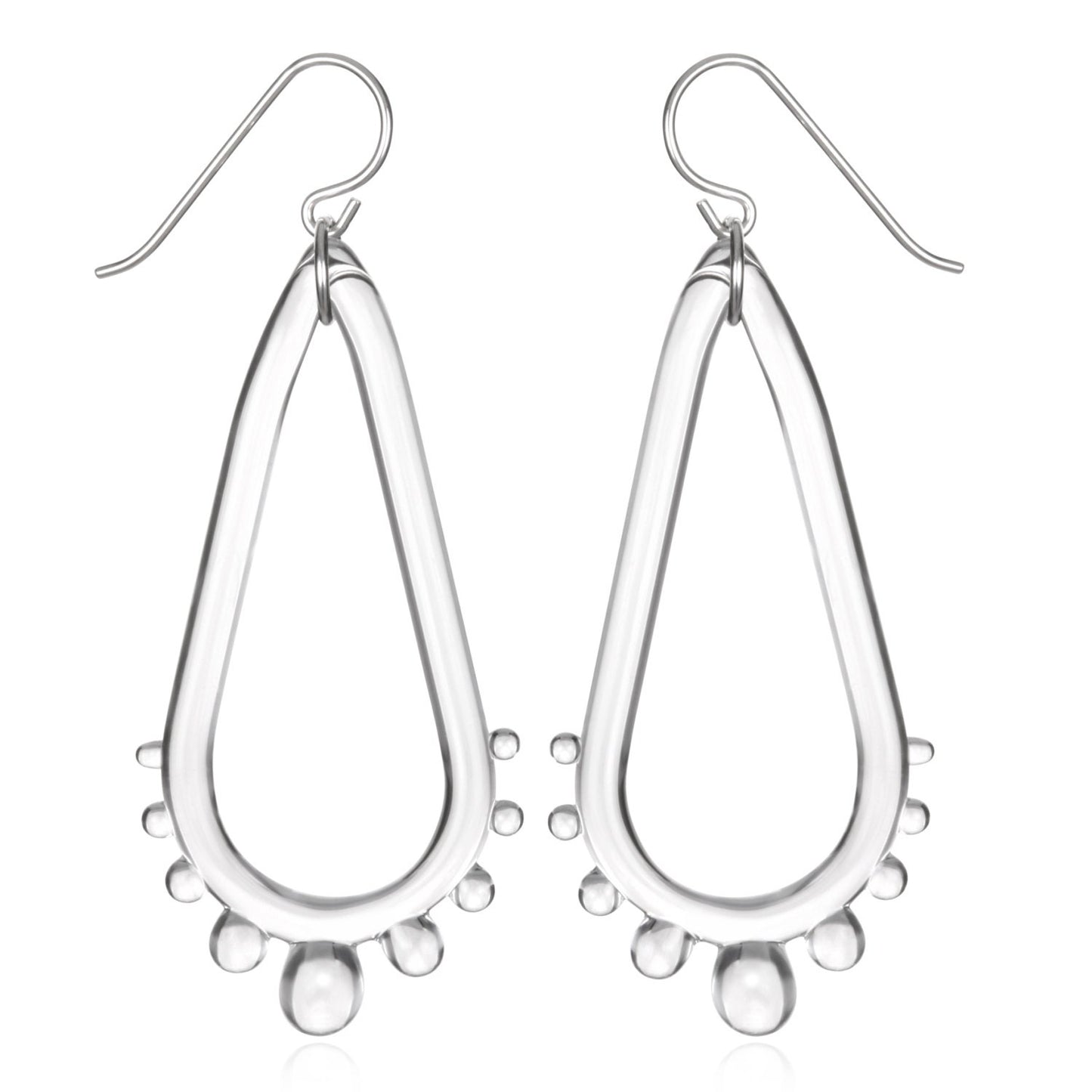 Glass Teardrop Wheel Earrings