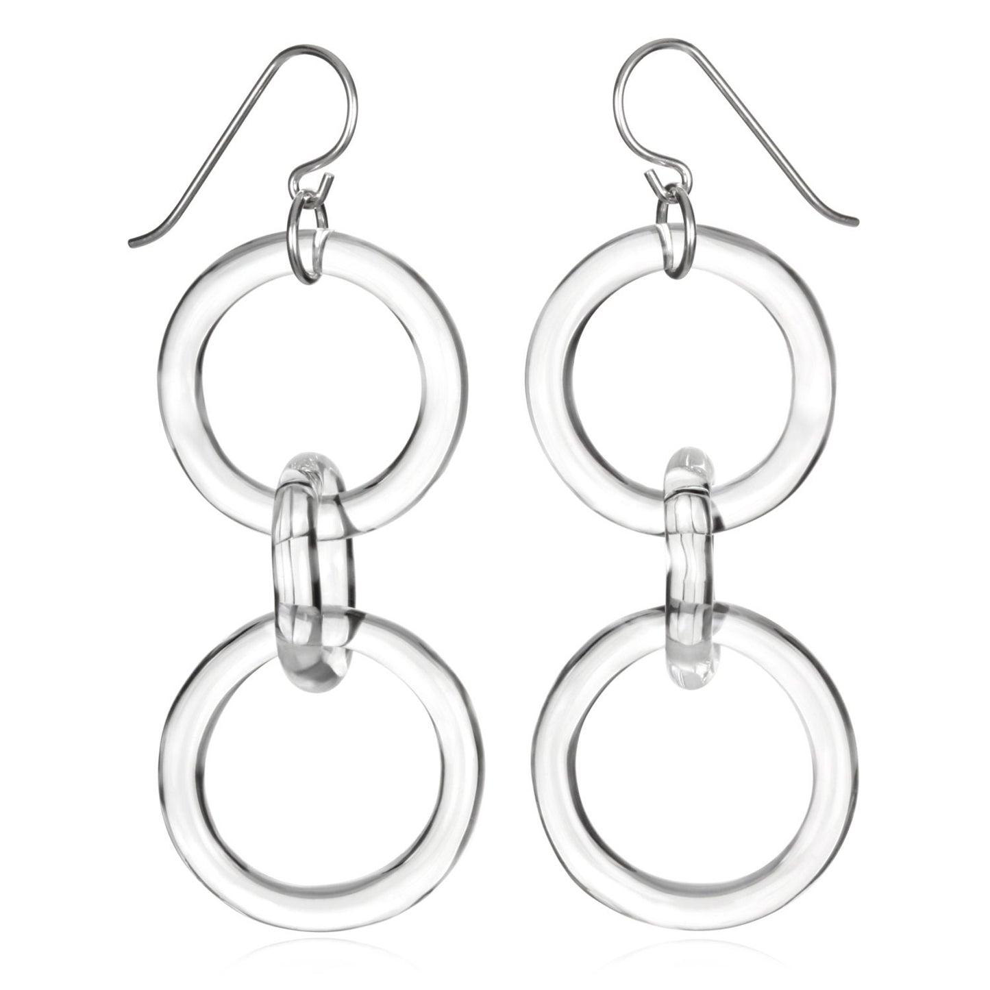 Glass Thin Waisted Chain Earrings