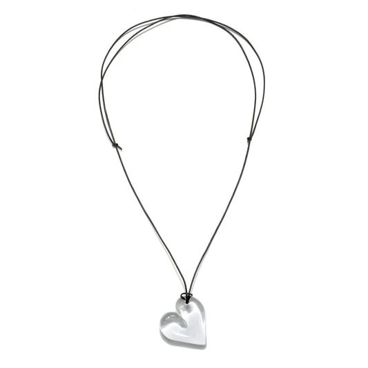 Glass Heart Pendant Necklace