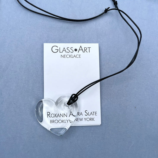 Glass Heart Pendant Necklace