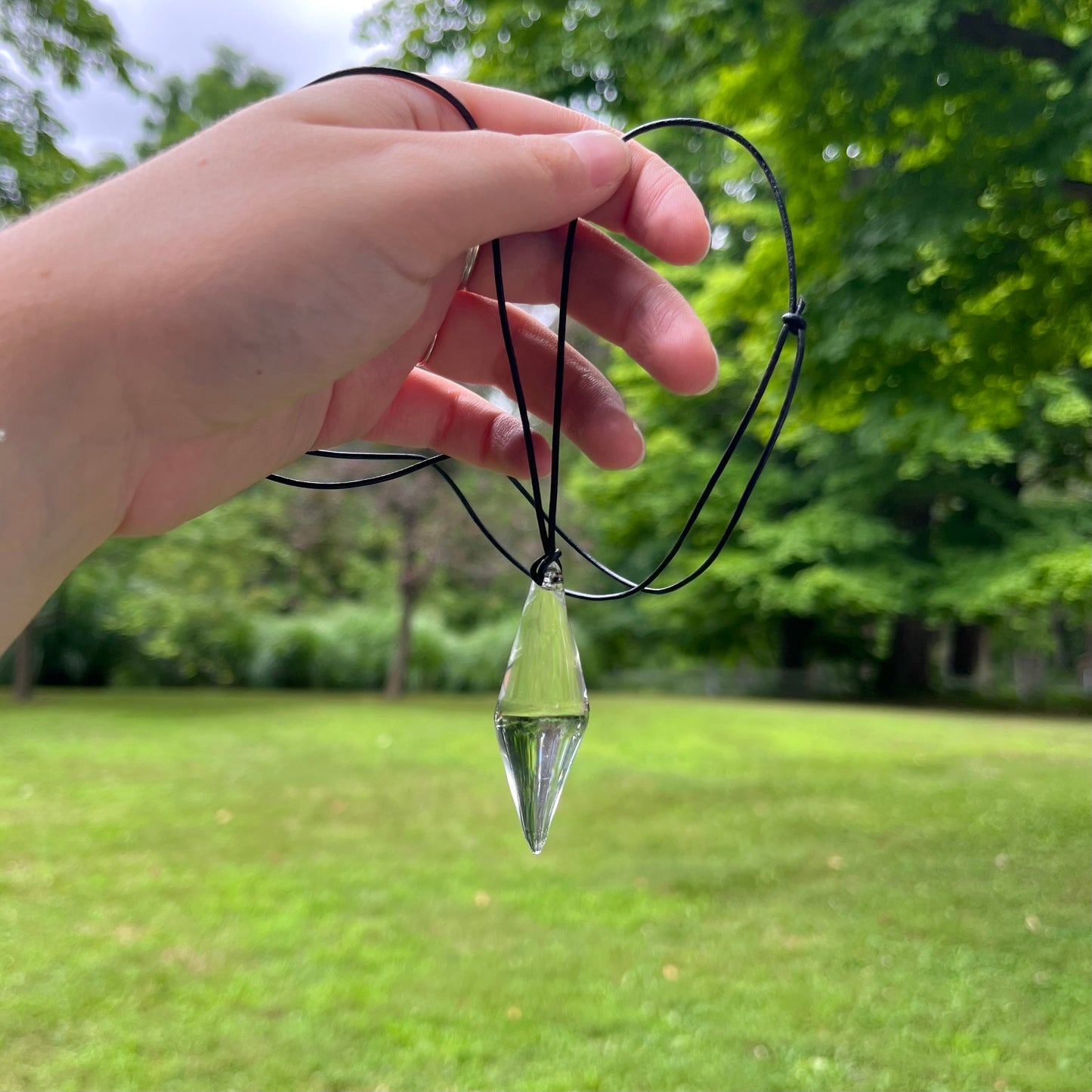 Glass Pendulum Pendant Necklace