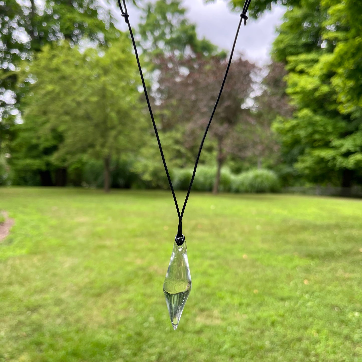 Glass Pendulum Pendant Necklace