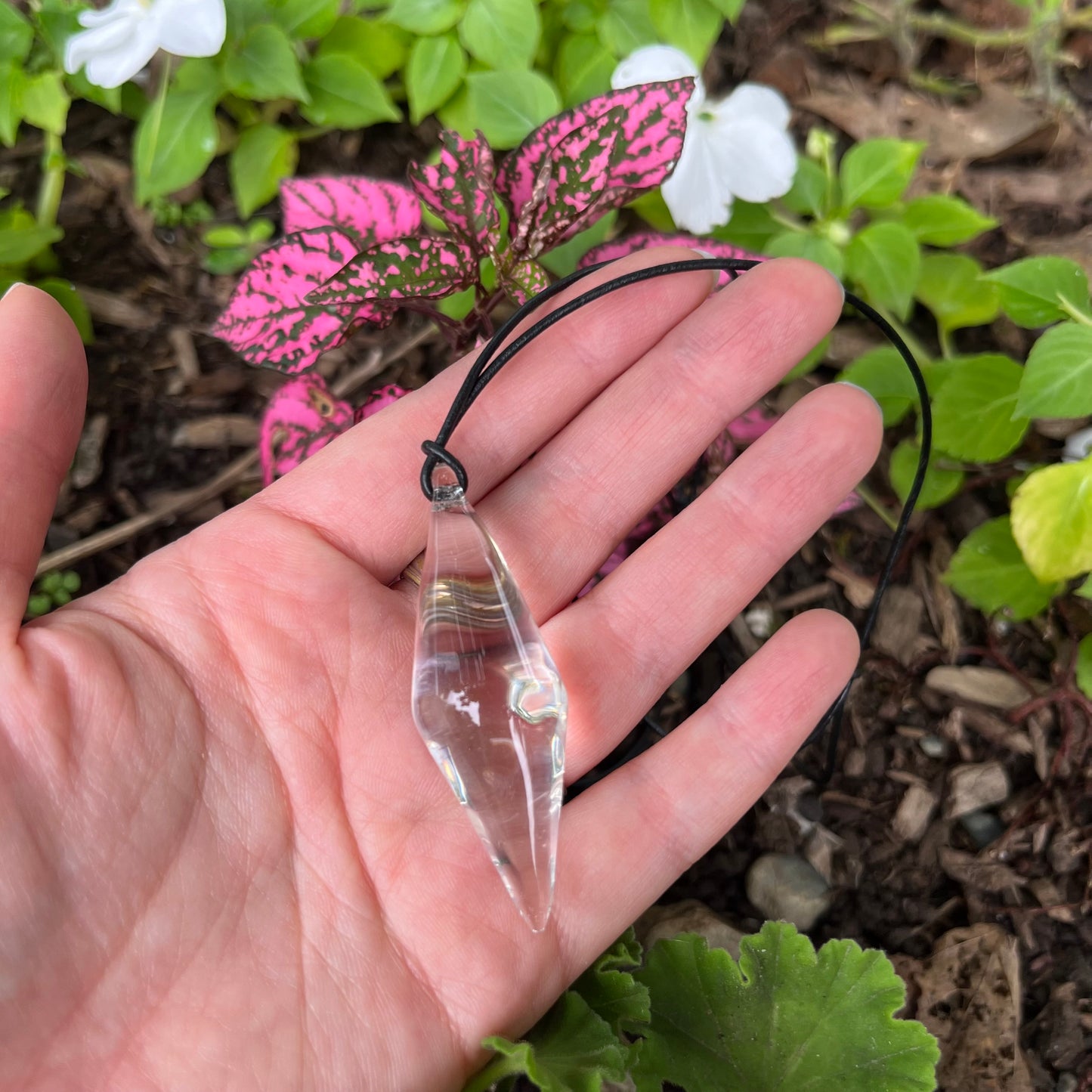 Glass Pendulum Pendant Necklace