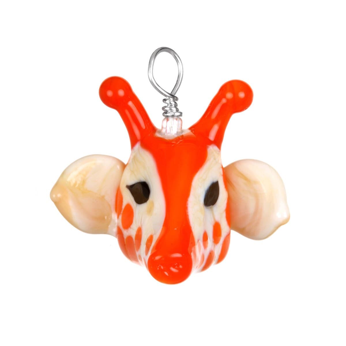Glass Giraffe Pendant Necklace on Leather