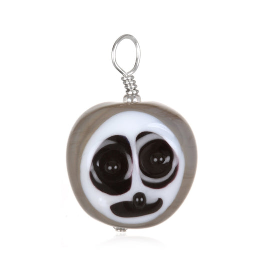 Glass Sloth Pendant Necklace on Leather