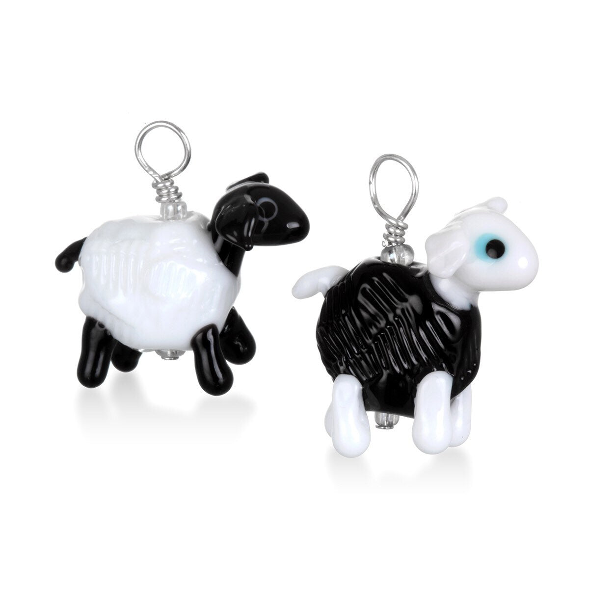 Glass Sheep Pendant Necklace on Leather