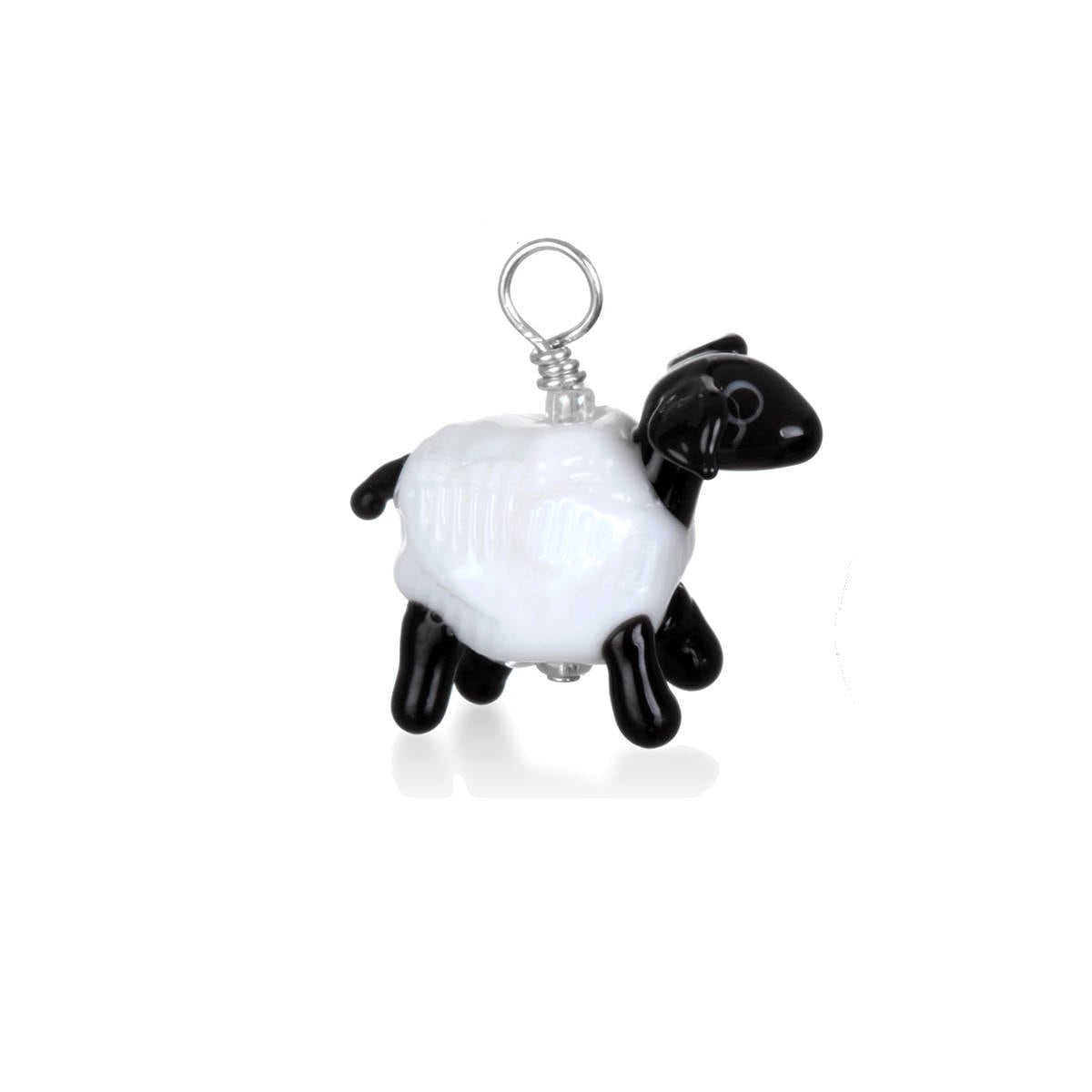 Glass Sheep Pendant Necklace on Leather