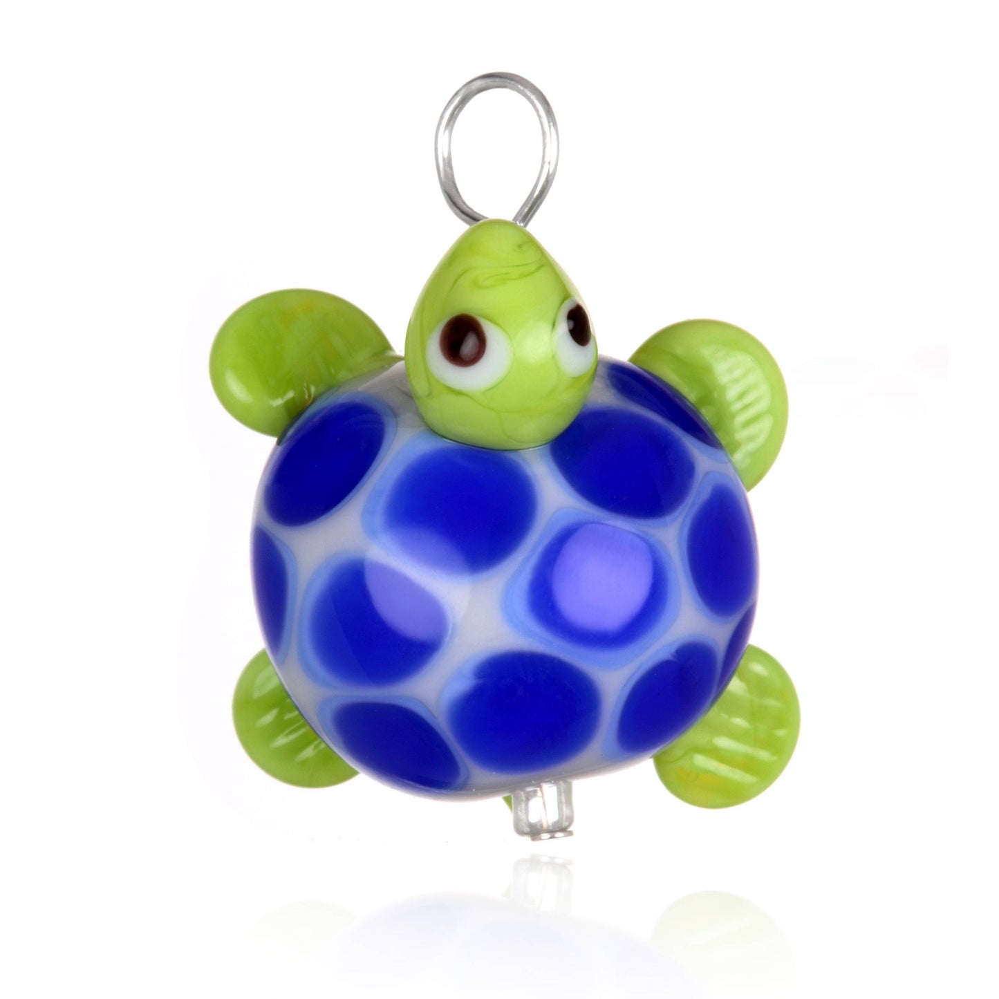 Glass Turtle Pendant Necklace on Leather