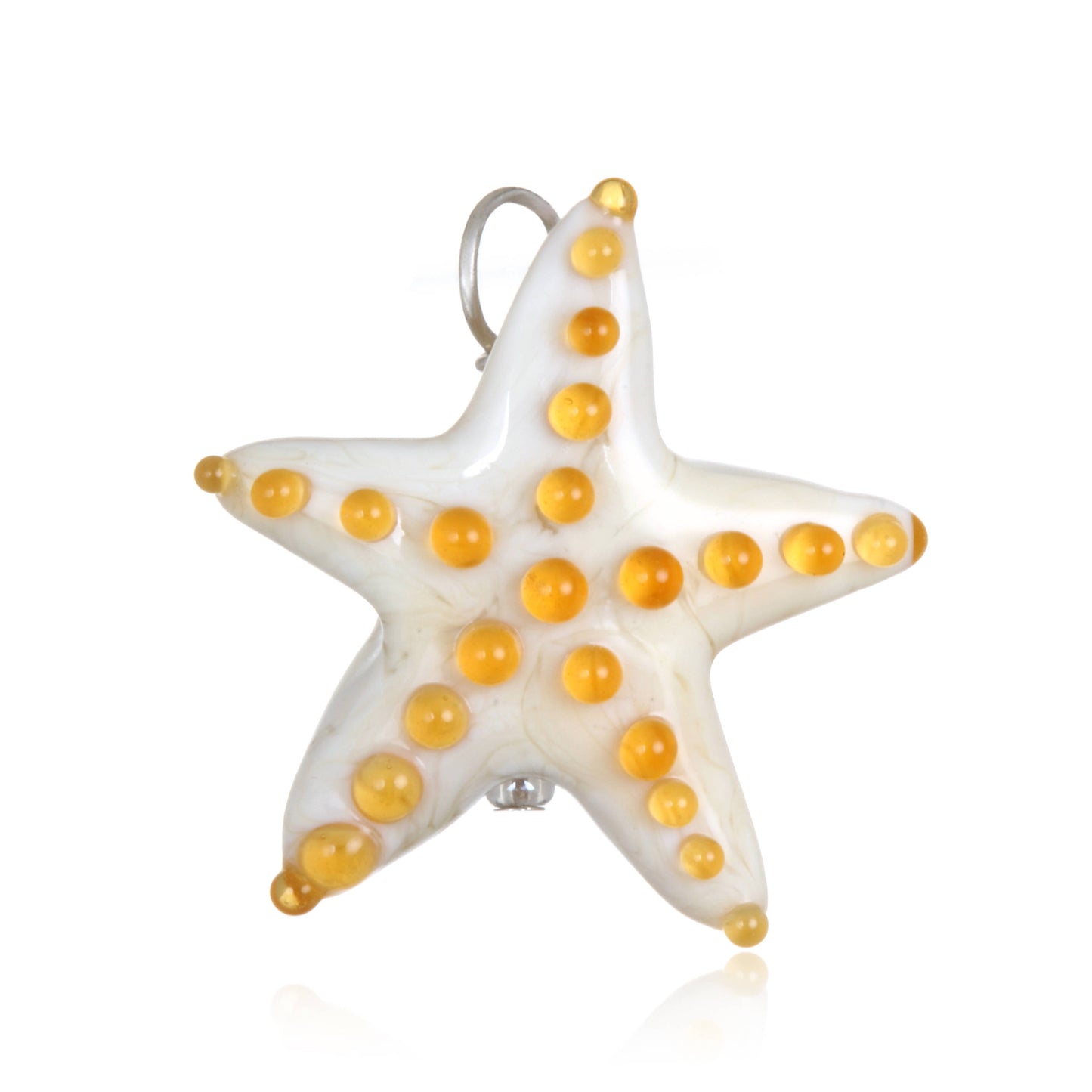 Glass Starfish Pendant Necklace on Leather