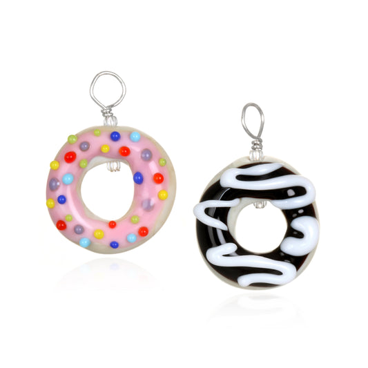Glass Donut Pendant on Leather