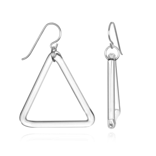 Glass Large Single Triangle Earrings