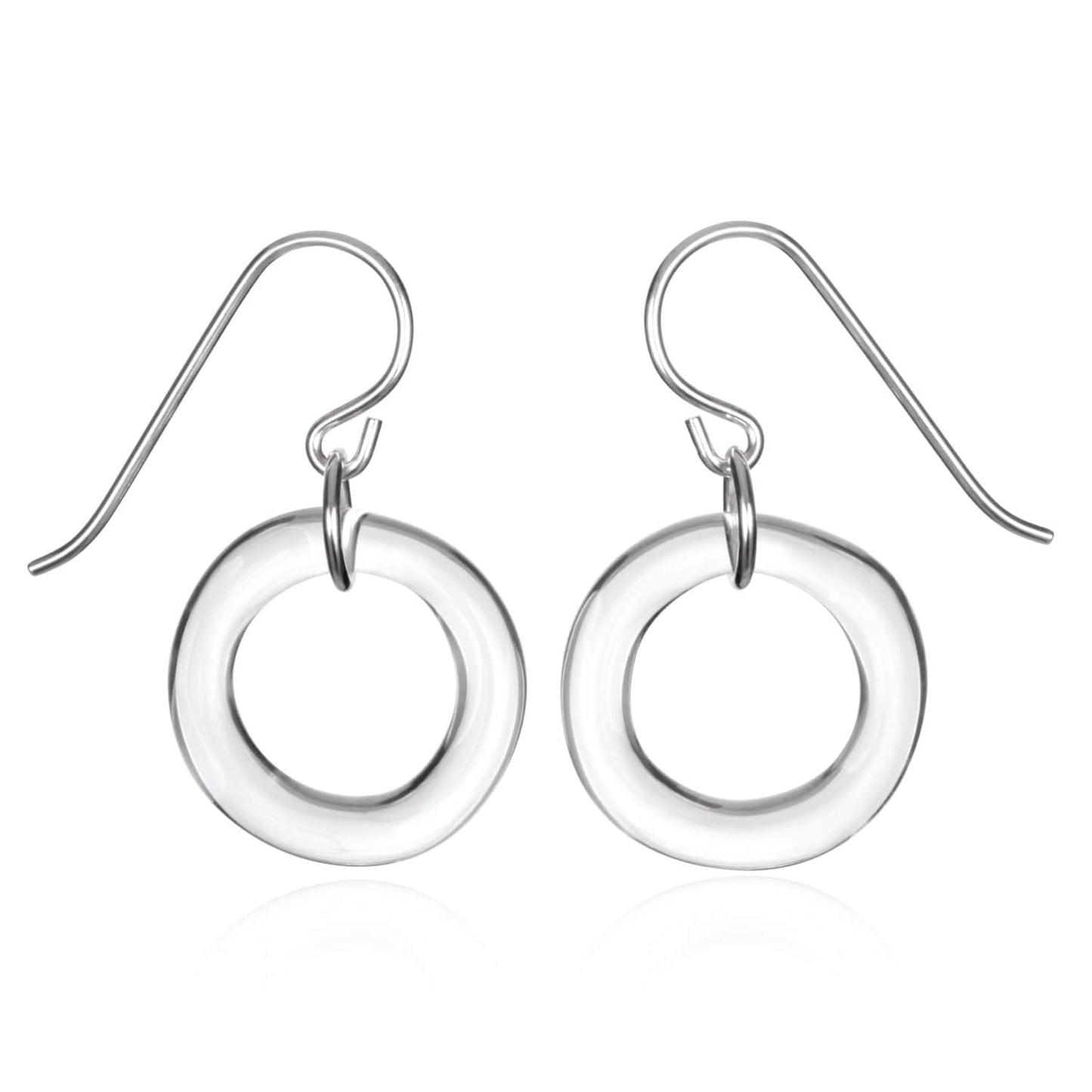 Glass Single Circle Earrings