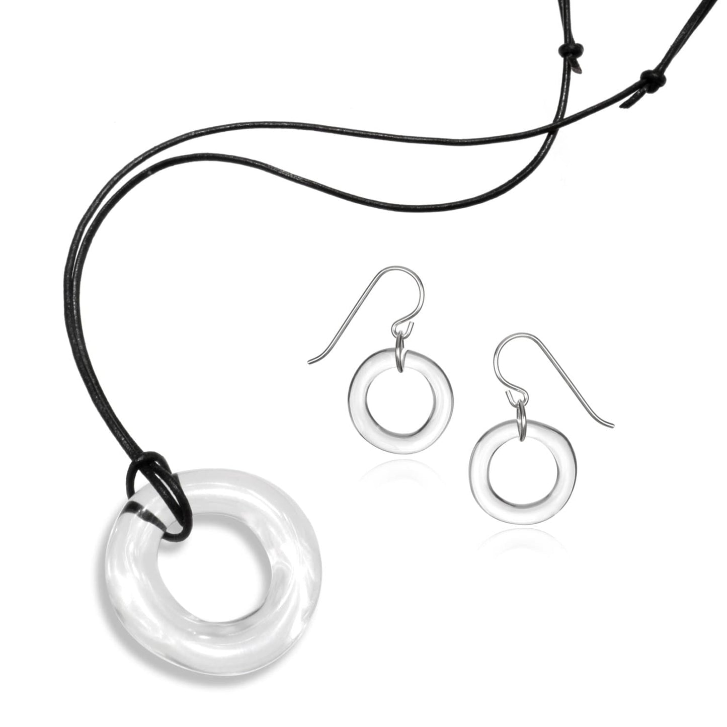 Glass Single Circle Earrings