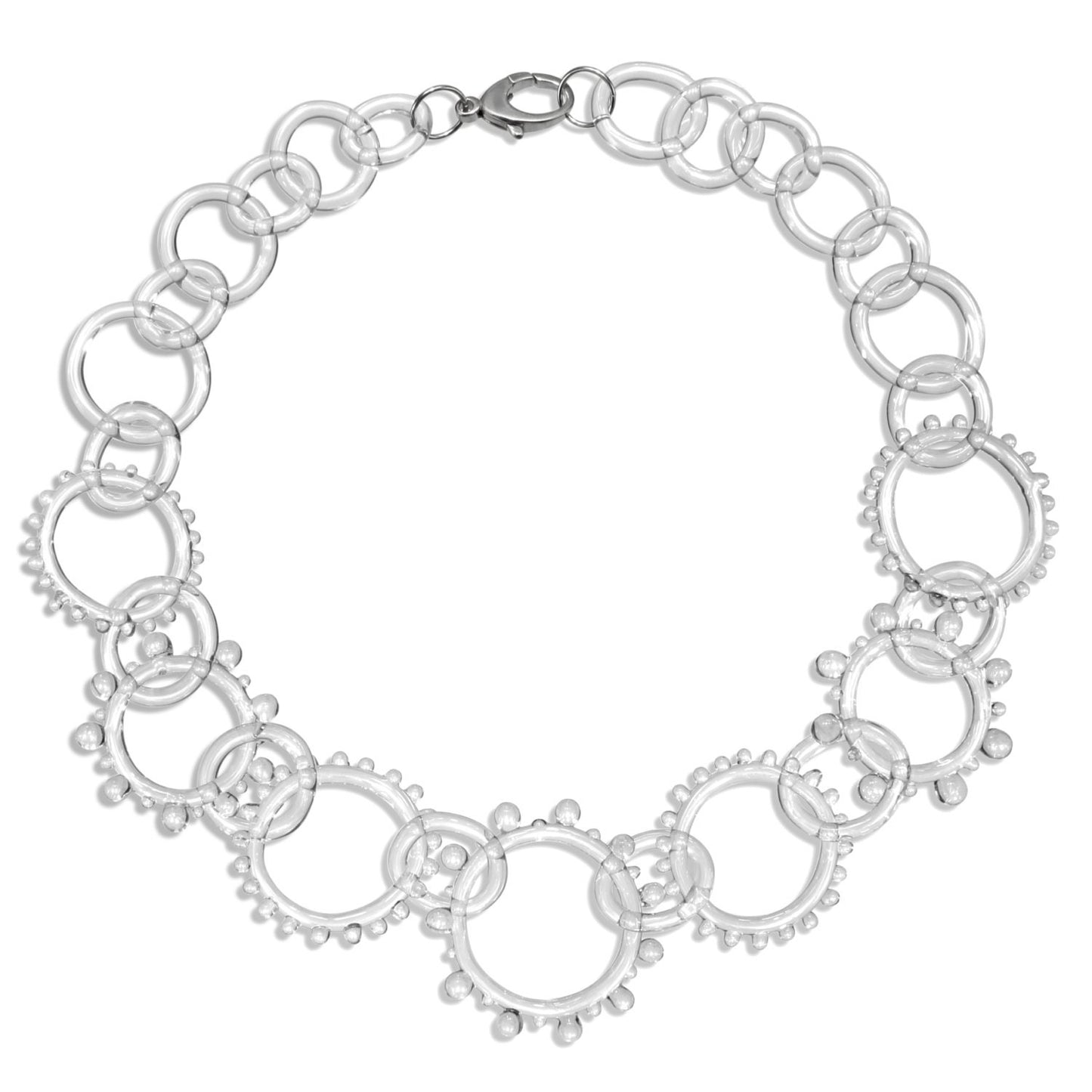 Glass Statement Wheel Chain Necklace